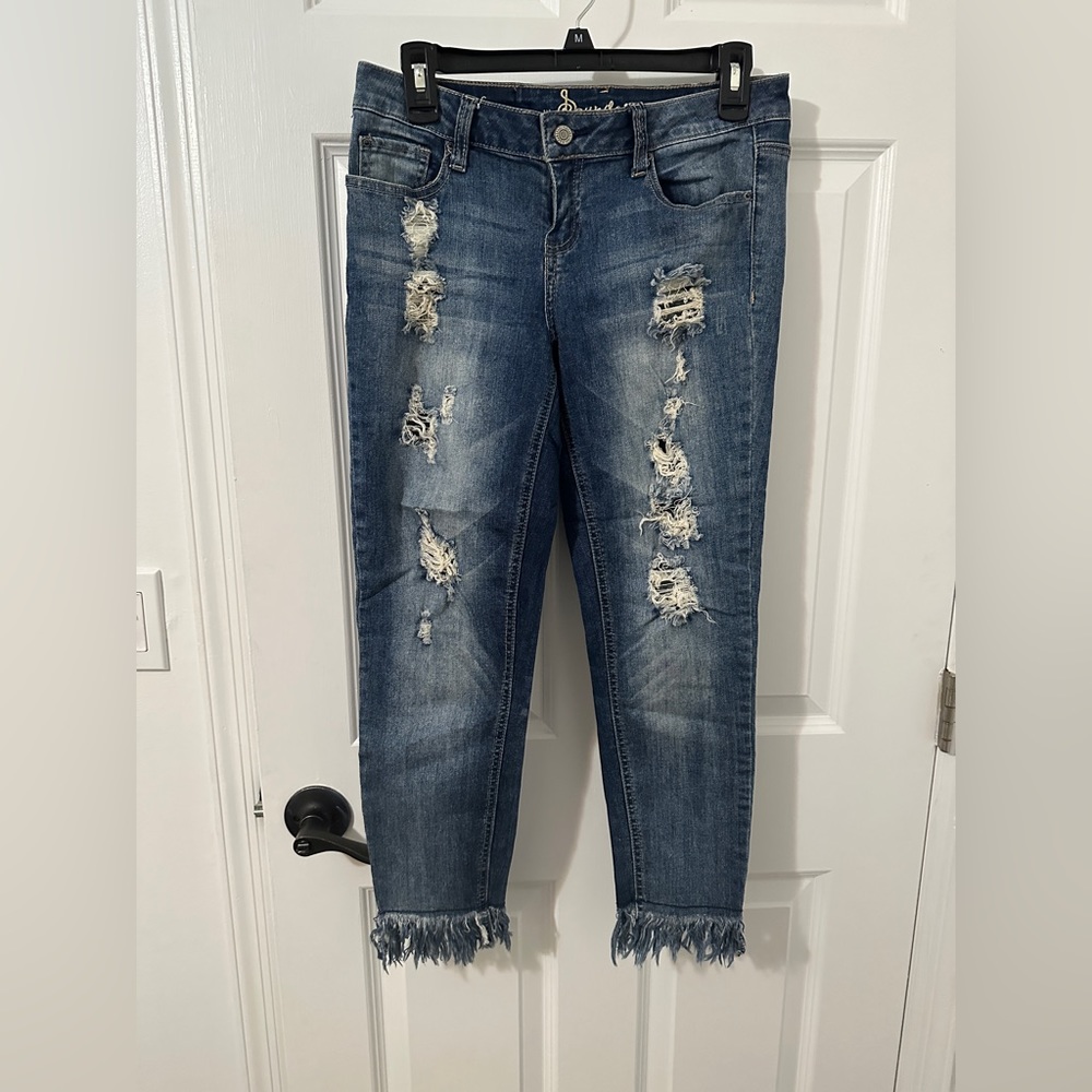 Ripped Fringe Jeans